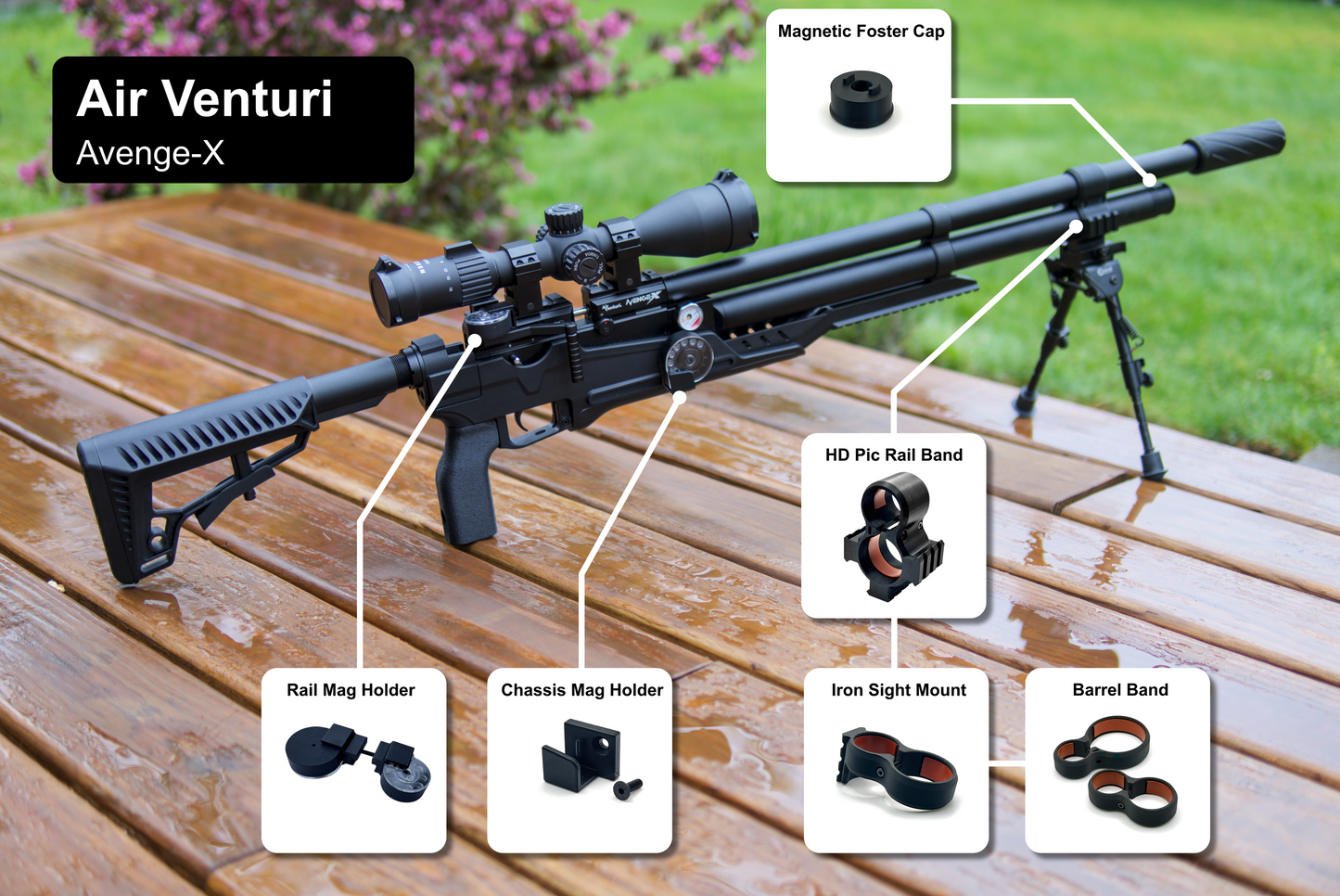 Air Venturi Avenge-X HD Barrel Band with Pic Rail