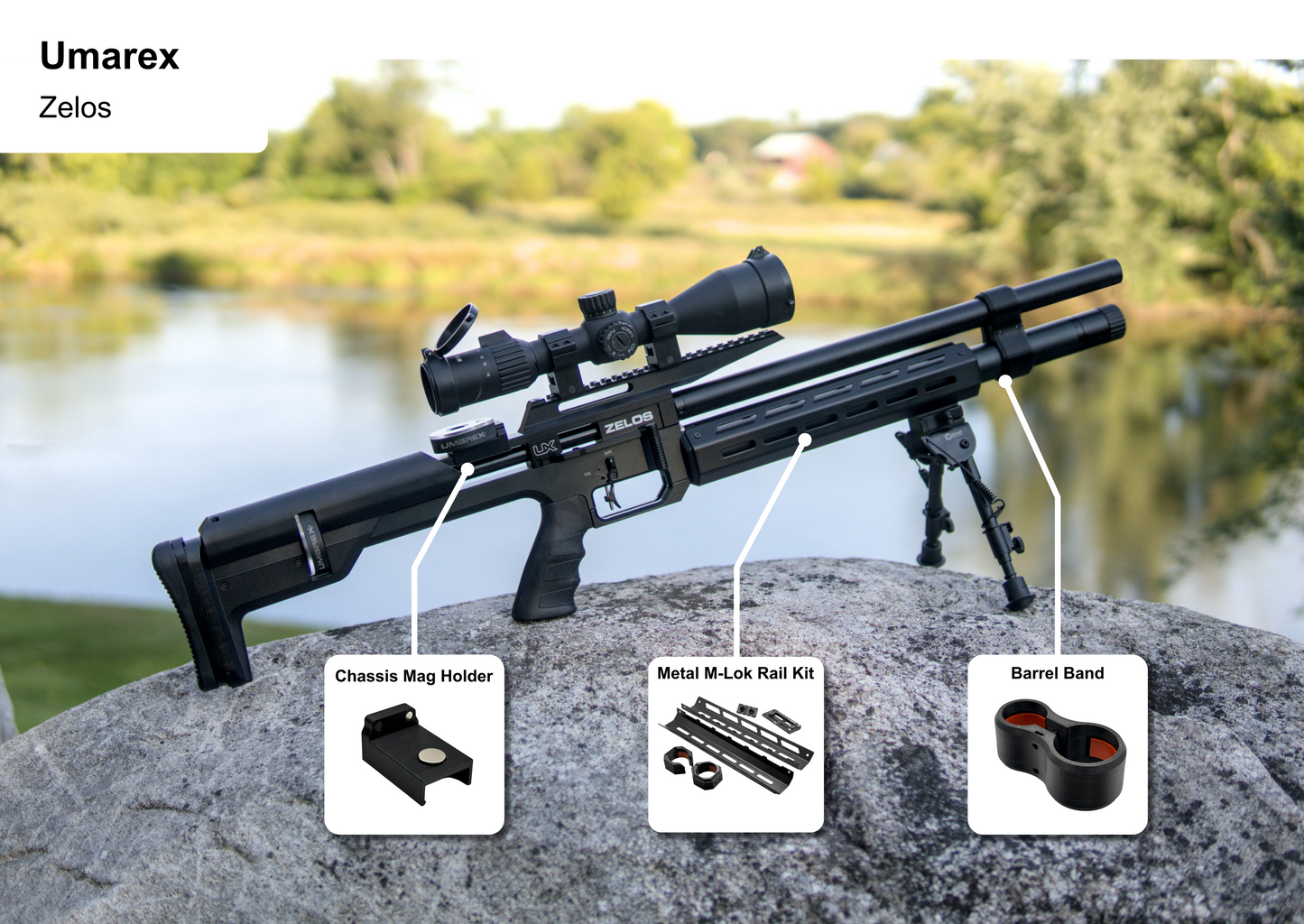 Umarex Zelos Metal M-lok Picatinny Arca Rail Mount Kit